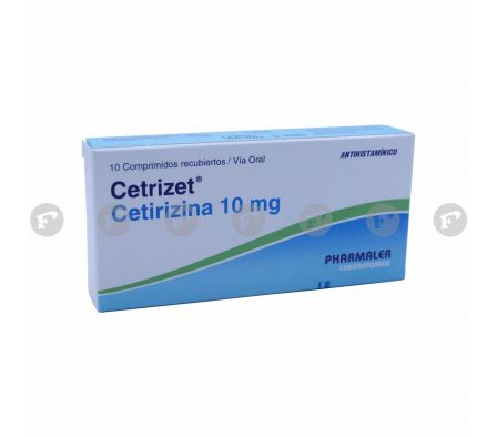 CETRIZET 10 MG. CJ X 10 COMP. REC.