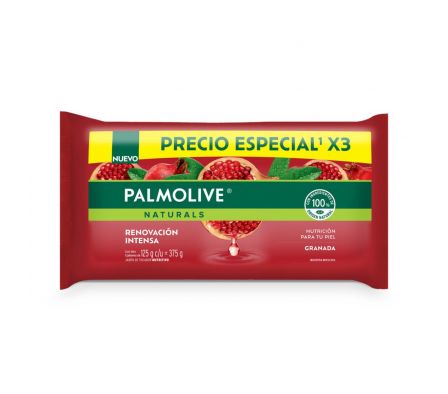 Palmolive jabon pomegranate pack x3 unidades 125gr