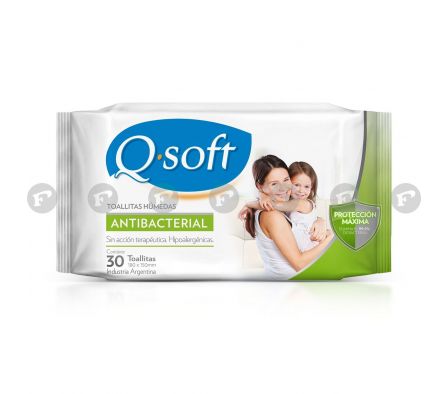 Q´soft toallita humeda antbacteria niños x 30 unidades