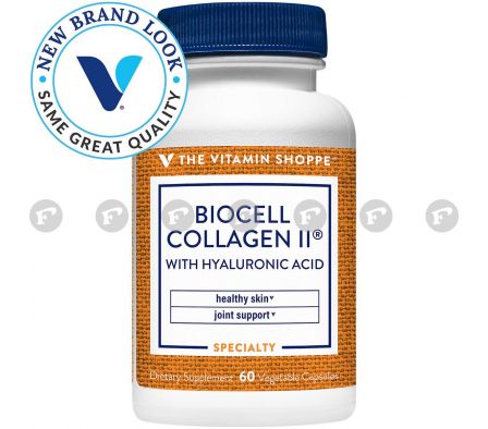 BIOCELL COLLAGEN W/ AC. HYALUR. VIT. SHOPPE FR. X 60 CAPS.