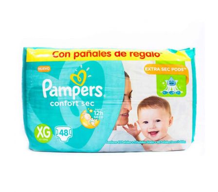 PAMPERS CONFORT SEC VERDE XGDE X 48UNID.