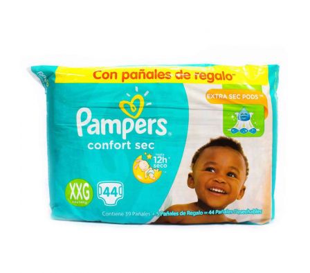 PAMPERS CONFORT SEC VERDE XXGDE X 44UNID.