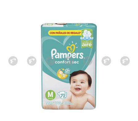 PAMPERS CONFORT SEC VERDE MED X 72 UNID