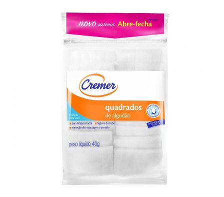 Cremer algodones cuadrados paquete x 40 gr.