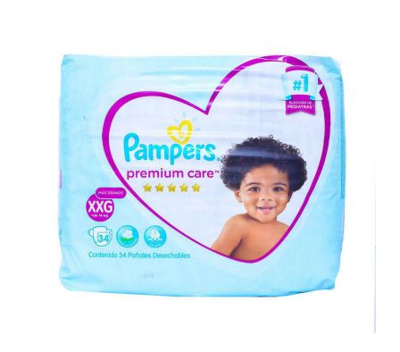 Pampers premium care xxg x 34 unid.