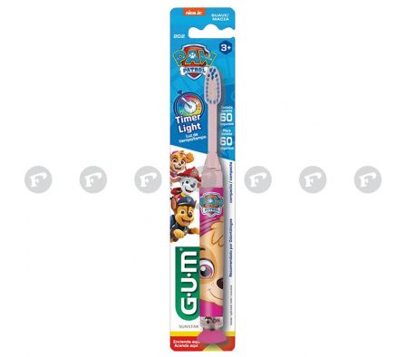 Gum paw patrol timer light cepillo infantil x1 suave