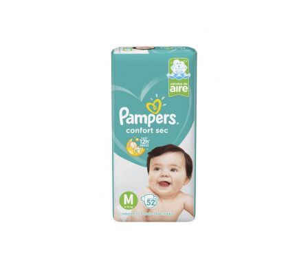 Pampers confort sec mediano 52 unid