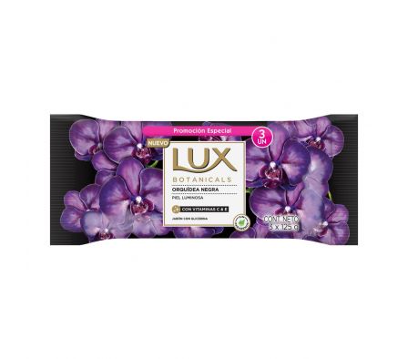 Lux jabon orquidea negra pack 3 x 125 gramos