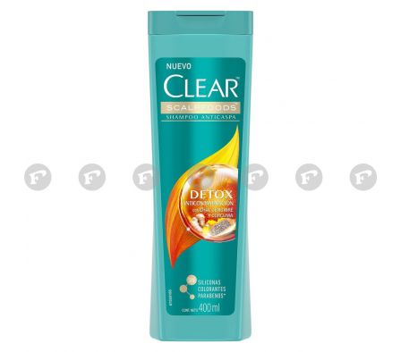 Clear shampoo women anti contaminacion frasco x 400 ml.
