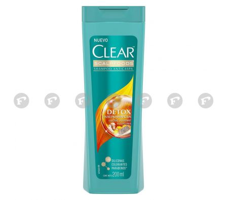 Clear shampoo women anti contaminacion frasco x 200 ml.