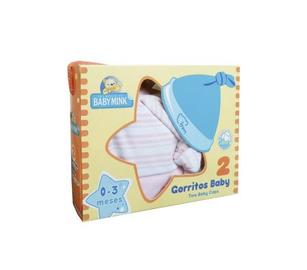 Baby mink gorrito x2 unidades color rosa 7462./.