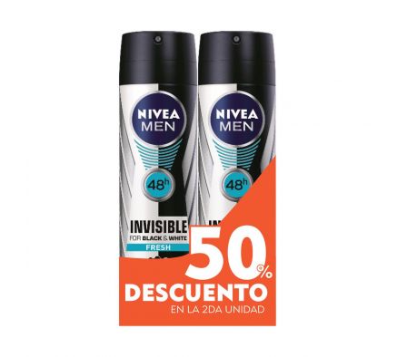 Nivea deo b&w men freh x2 50% menos en el 2do *-