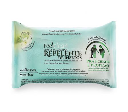 Feel clean toallitas repelentes contra insectos paq. 16 unid