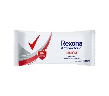 Rexona jabon antibacterial original x 3 90gr c/u pack