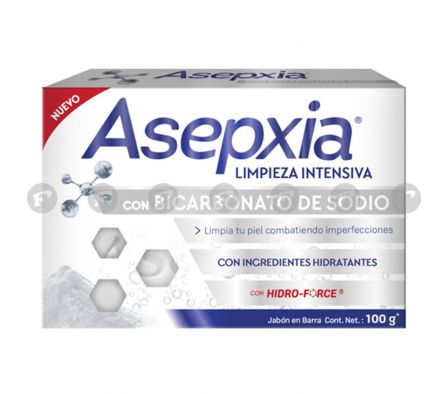 Asepxia bicarbonato de sodio jabon x 100 grs