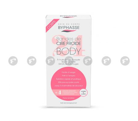 Byphasse bandas cera para cuerpo y piernas piel sensible
