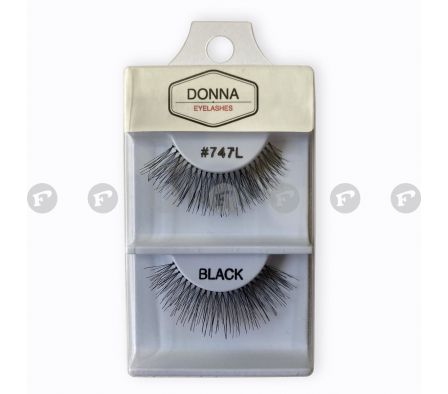 Donna pestaña de cabello humano ref 747 largo x unid./.