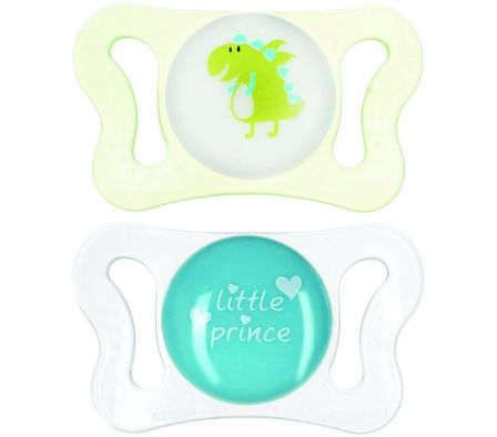 Chicco chup. physio micro azul silic 0-2 meses x 2 unid