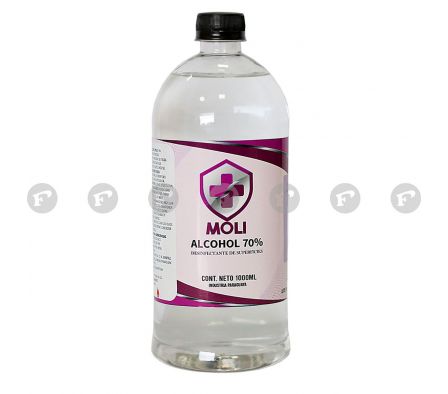 ALCOHOL 70% MOLI FR. X 1000 ML.