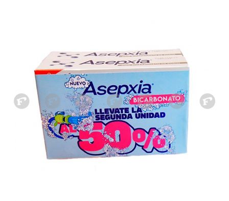 Asepxia bicarbonato de sodio jabon x2 (50% off en el 2do)