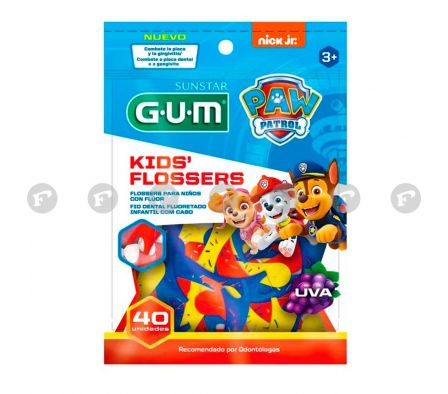 Gum paw patrol kids flossers hilo dental x40 unidades