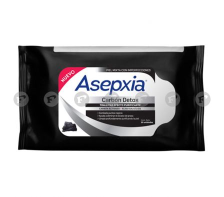 ASEPXIA TOALLITAS FACIALES CARBON DETOX x 25 UNIDADES