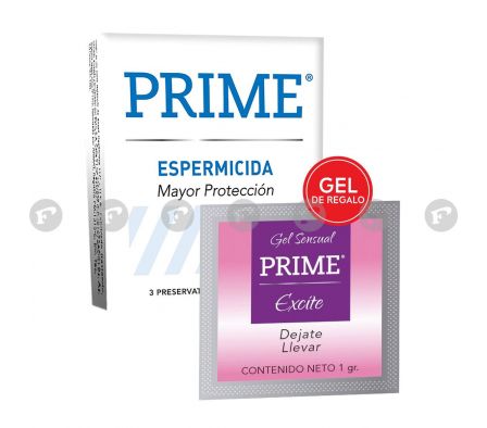 PRIME ESPERMICIDA (CJ X 3 UD.+ GEL LUBR.X 1 GR.) UNID.