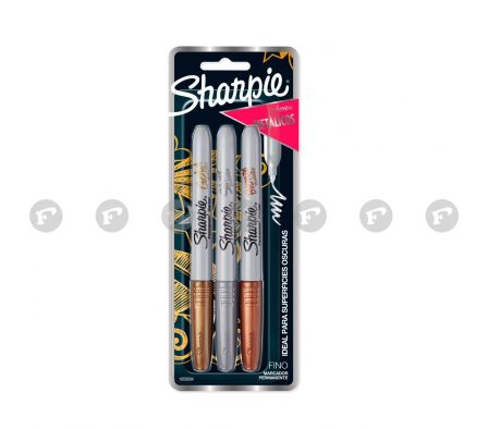 Sharpie marcador punta fino x 3 unidades
