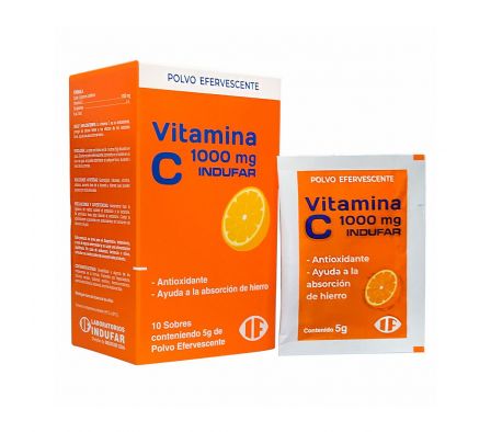 VITAMINA C 1000 MG. INDUFAR PVO. EFERV. CJ X 10 SOBRES