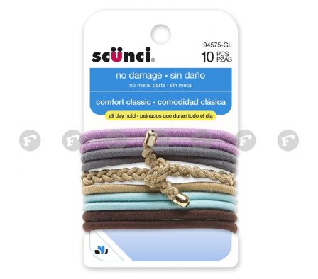 Scunci gomas de pelo no daño tonos calidos 10 pzas