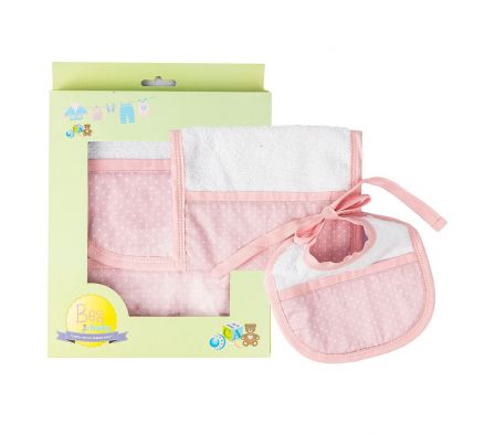 Bea baby babero + jurgitera rosa