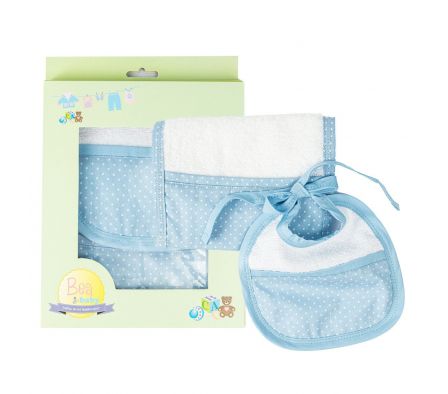 Bea baby babero + jurgitera celeste