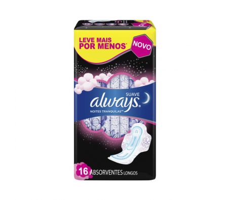 Always noche suave largos con alas 16 unid