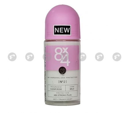 8 X 4 deo roll-on clear rose fr.50 ml.