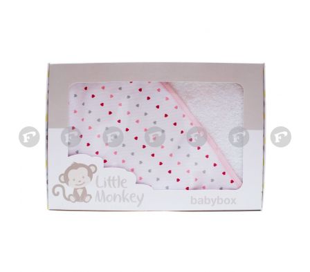 Little monkey toalla con capucha nena