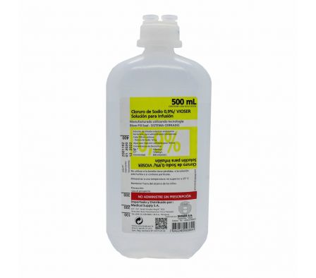 SUERO FISIOL. 0, 9% VIOSER - FRASCO DE 500 ML.