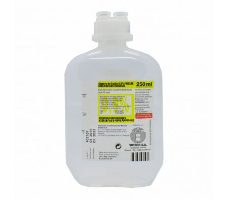 SUERO FISIOL. 0, 9% VIOSER - FRASCO DE 250 ML.