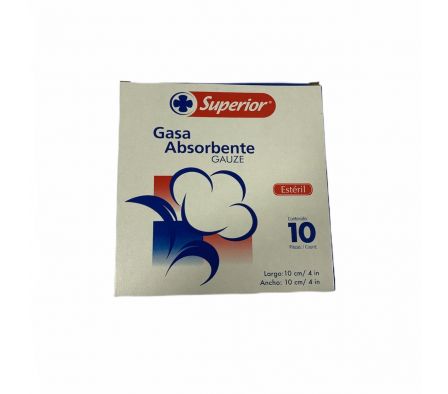 GASA EST. SUPERIOR 10 CM X 10 CM SOBRE X 10 UNID.