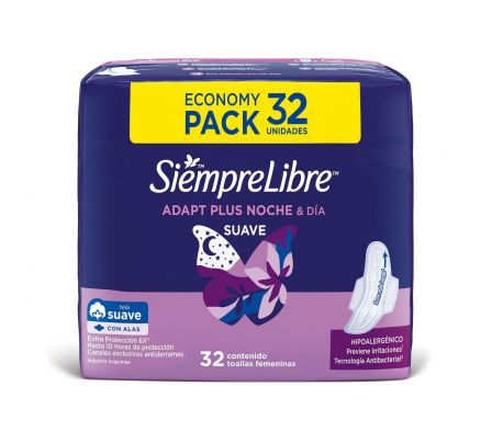 Siempre Libre toalla adapt  plus n/d c/a paq.32 unid.