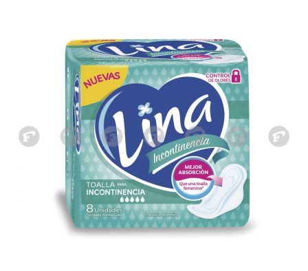Lina toalla incontinencia normal con alas x 8 unid