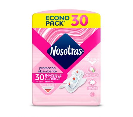Nosotras toalla fem invisible clasica paq.30 unid.