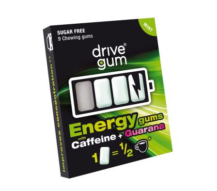 Drive gum energy chicle cafeina + guarana paq. x 9 unid