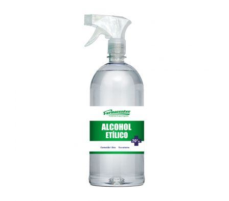 ALCOHOL ETIL. 70% SOL. C/ ROCIAD. FARMACENTER FR. X 1000 ML.