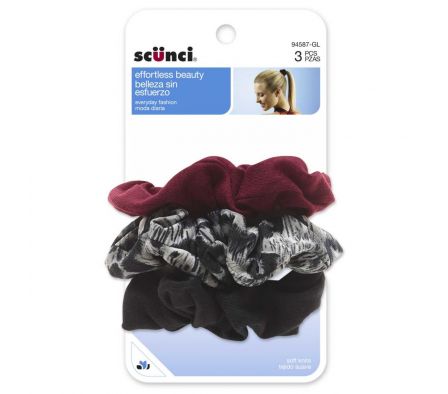 SCUNCI GOMAS DE TELA FORRADA X 3 UNIDADES