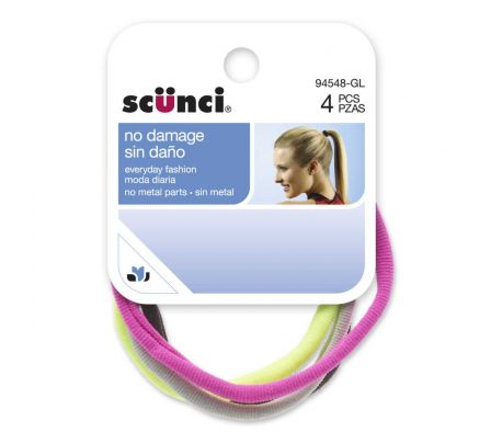 SCUNCI ELÁSTICOS GRANDES COLOR PASTEL X 4 UNIDADES
