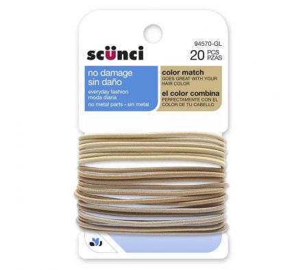 SCUNCI ELÁSTICOS GRANDES COLOR NUDE X 20 UNIDADES