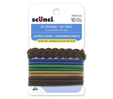 SCUNCI ELÁSTICOS GRANDES SURTIDOS COLORES X 10 UNIDADES