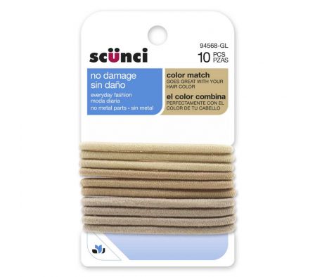 SCUNCI ELASTICOS GRANDE TONO NUDE X 10 UNIDADES