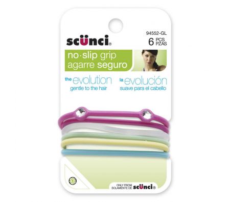 SCUNCI ELÁSTICOS EVO ANTIDESLIZANTE X 6 UNIDADES