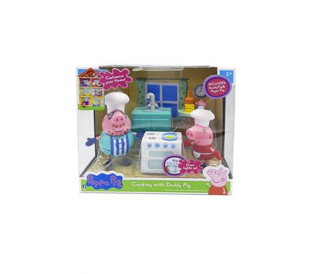 Jazwares peppa pig cocinando con papa pig